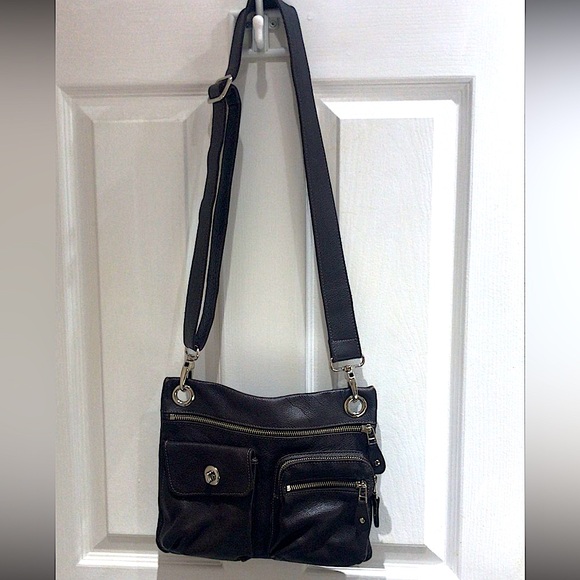 ROOTS Leather Crossbody Bag - Picture 1 of 4